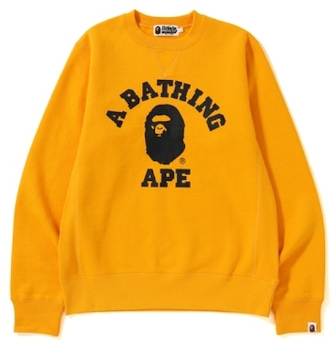 bape-college-heavy-weight-crewneck-yellow