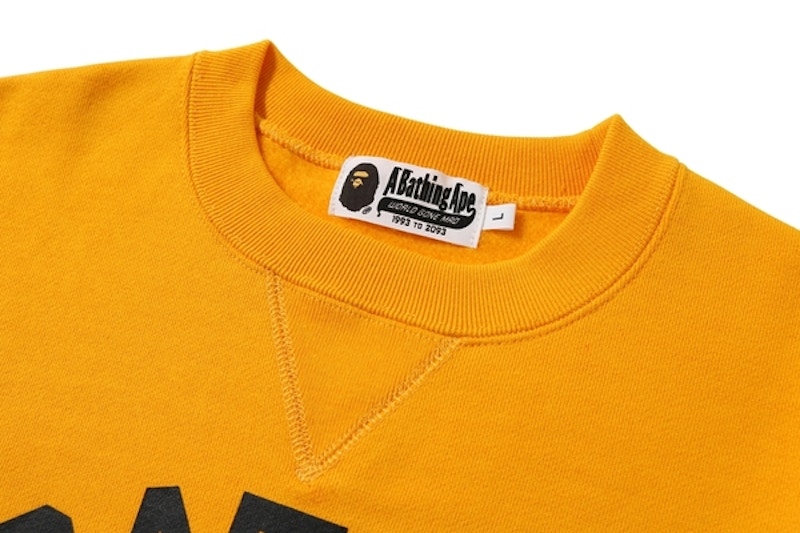 Order ベイプ カレッジ ヘビーウェイト クルーネック (イエロー)
