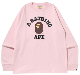 BAPE Kaos Lengan Panjang Kampus (SS22) Pink Buy BAPE Kaos Lengan Panjang Kampus (SS22) Pink