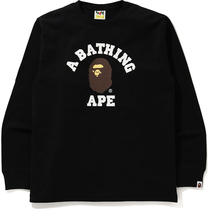 Bape College LS Tee Black