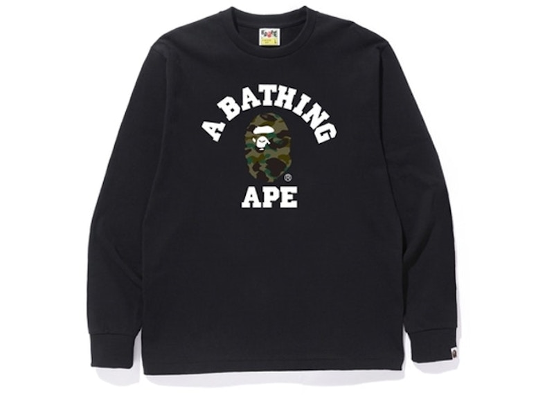 Bape College LS Tee Green