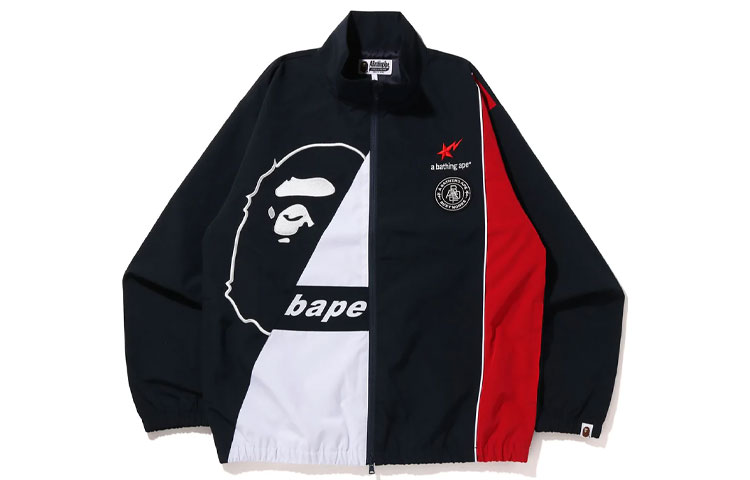 BAPE Color-Block Ape Print Zip-Up Jacket Blue () 1I80-140-002