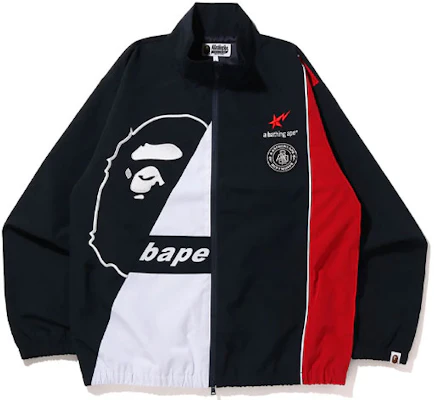 BAPE Jaket Zip-Up Cetak Ape Warna Blok Biru 1I80-140-002 Buy BAPE Jaket Zip-Up Cetak Ape Warna Blok Biru 1I80-140-002
