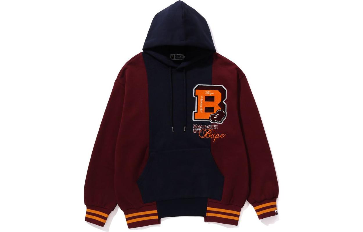 BAPE Color Blocking Pullover Hoodie Multicolor Letter Print  Sweatshirt 1J80-114-054 圖 4