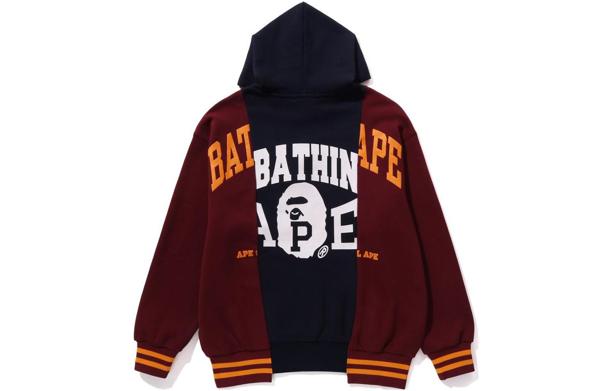 BAPE Color Blocking Pullover Hoodie Multicolor Letter Print  Sweatshirt 1J80-114-054 圖 5