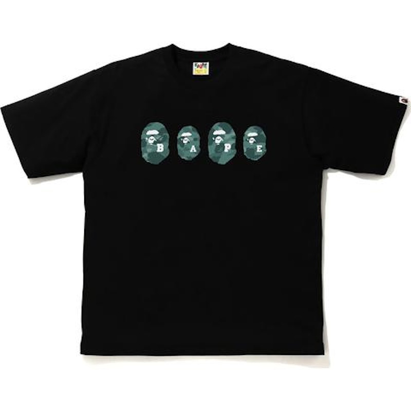 Buy Camiseta Relajada BAPE Color Camo Ape Head Negro/Verde