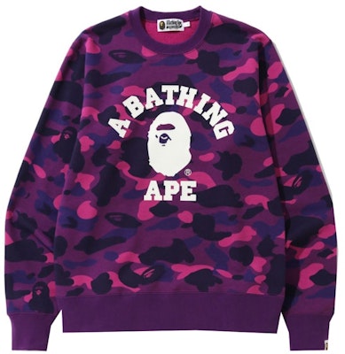 BAPE Color Camo College Crewneck (SS22) Purple Buy BAPE Color Camo College Crewneck (SS22) Purple