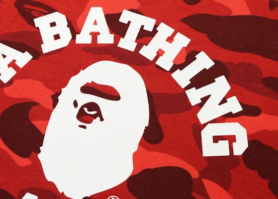 BAPE Color Camo College Crewneck (SS22) Red Order BAPE Color Camo College Crewneck (SS22) Red