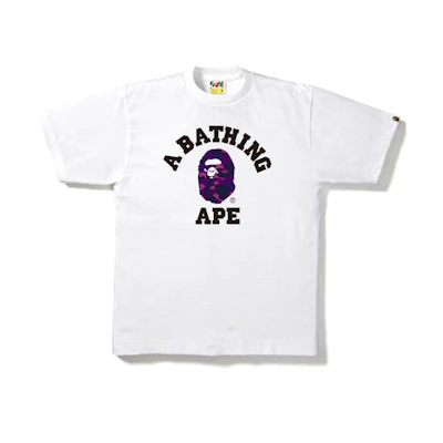 BAPE Color Camo College Tee White/Purple