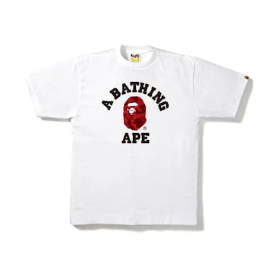 BAPE Color Camo College Tee White/Red