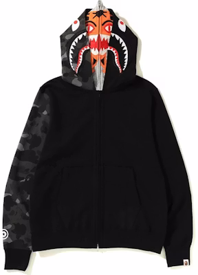 Hoodie Zip Penuh Berganda Shark Bape Warna Camo Hitam Buy Hoodie Zip Penuh Berganda Shark Bape Warna Camo Hitam