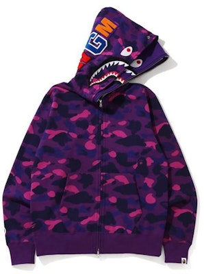 Bape Color Camo Double Shark Full Zip Hoodie Purple Buy Bape Color Camo Double Shark Full Zip Hoodie Purple