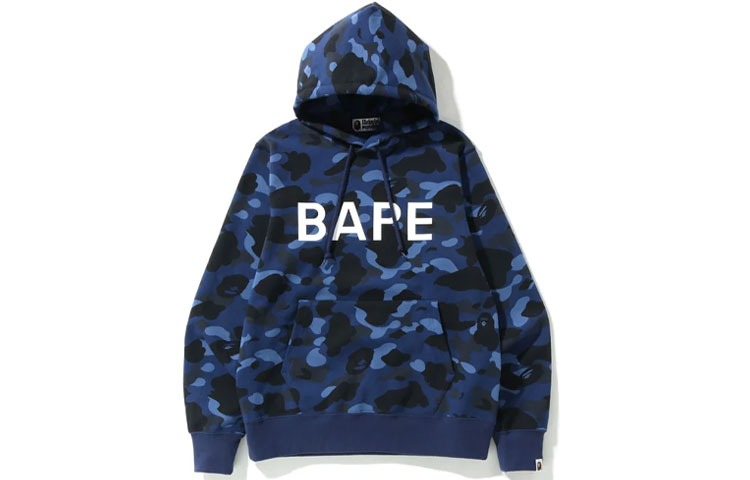 BAPE Color Camo Logo Print Pullover Hoodie - Long Sleeve 1I70-114-004