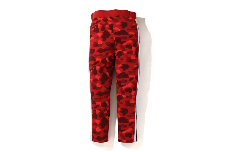 BAPE Color Camo Logo Tape Sweatpants Red