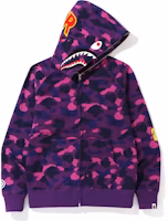 BAPE Color Camo PONR Shark Full Zip Hoodie Purple BAPE Color Camo PONR Shark Full Zip Hoodie Purple