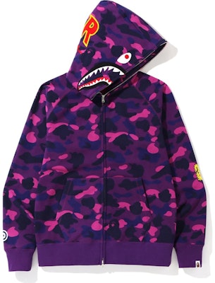 BAPE Color Camo PONR Shark Full Zip Hoodie Purple Buy BAPE Color Camo PONR Shark Full Zip Hoodie Purple