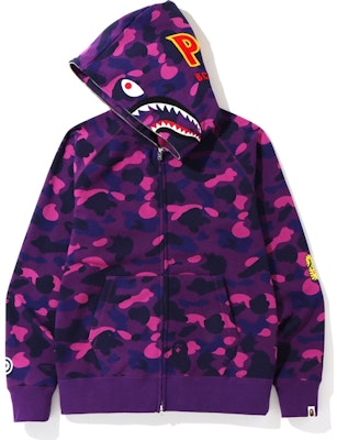 BAPE Color Camo PONR Shark Full Zip Hoodie Purple Order BAPE Color Camo PONR Shark Full Zip Hoodie Purple