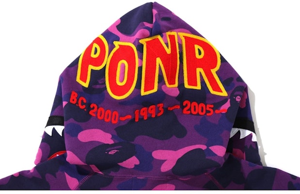 BAPE Color Camo PONR Shark Full Zip Hoodie Purple Lookbook BAPE Color Camo PONR Shark Full Zip Hoodie Purple