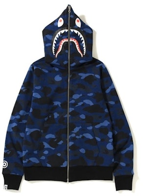 Bape Color Camo Reversible PONR Shark Full Zip Hoodie Black Blue Lookbook Bape Color Camo Reversible PONR Shark Full Zip Hoodie Black Blue