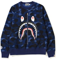 Bape Color Camo Shark Crewneck Blue Bape Color Camo Shark Crewneck Blue