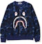 Buy Bape Crewneck Motif Hiu Camo Biru