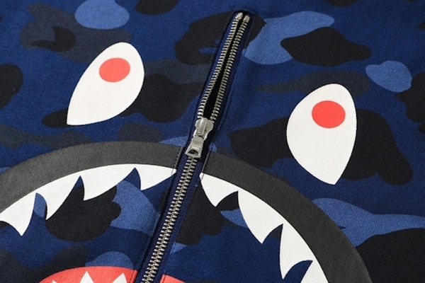 Bape Crewneck Motif Hiu Camo Biru Order Bape Crewneck Motif Hiu Camo Biru
