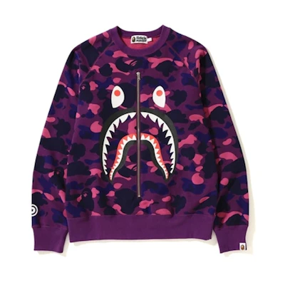 Bape Color Camo Shark Crewneck Purple