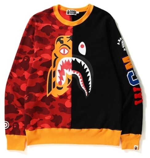 bape-color-camo-shark-crewneck-red