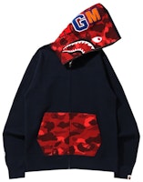 BAPE Color Camo Shark Full Zip Hoodie (SS22) Navy/Red BAPE Color Camo Shark Full Zip Hoodie (SS22) Navy/Red