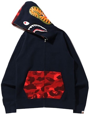 BAPE Color Camo Shark Full Zip Hoodie (SS22) Navy/Red Order BAPE Color Camo Shark Full Zip Hoodie (SS22) Navy/Red