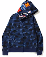 BAPE Color Camo Shark Full Zip Hoodie Blue BAPE Color Camo Shark Full Zip Hoodie Blue