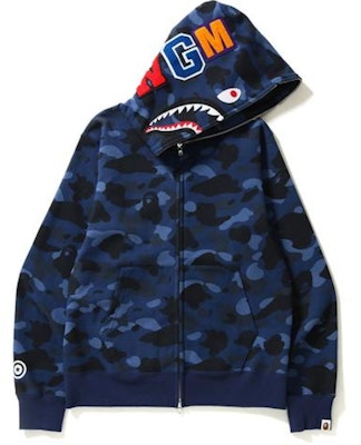 BAPE Color Camo Shark Full Zip Hoodie Blue Buy BAPE Color Camo Shark Full Zip Hoodie Blue