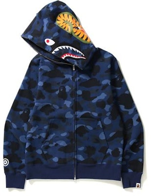 BAPE Color Camo Shark Full Zip Hoodie Blue Order BAPE Color Camo Shark Full Zip Hoodie Blue