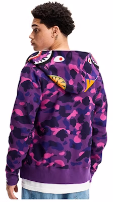 BAPE Color Camo Shark Full Zip Hoodie Purple Lookbook BAPE Color Camo Shark Full Zip Hoodie Purple