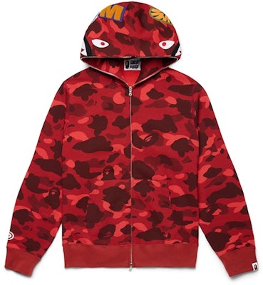 BAPE Color Camo Shark Full Zip Hoodie Red Buy BAPE Color Camo Shark Full Zip Hoodie Red
