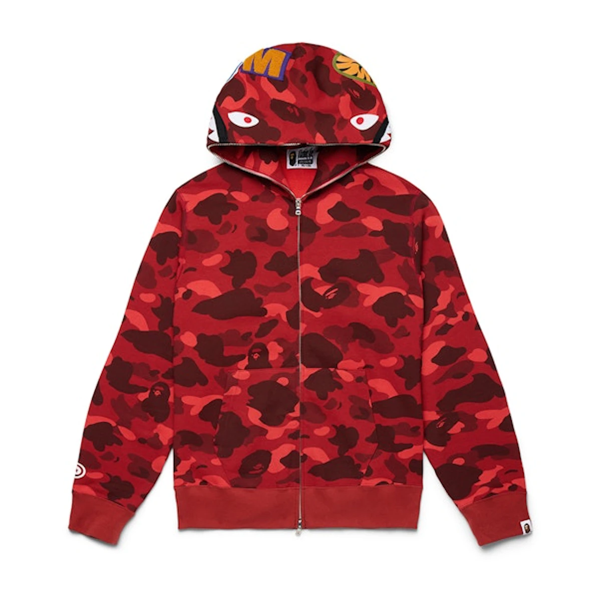 Buy BAPE Color Camo Shark Full Zip Hoodie Red Novelship