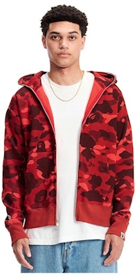 BAPE Color Camo Shark Full Zip Hoodie Red Lookbook BAPE Color Camo Shark Full Zip Hoodie Red