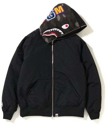 bape-color-camo-shark-hoodie-down-jacket-black