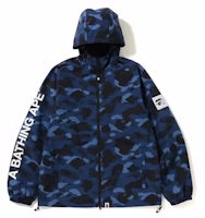 Bape Color Camo Shark Hoodie Down Jacket Navy Bape Color Camo Shark Hoodie Down Jacket Navy