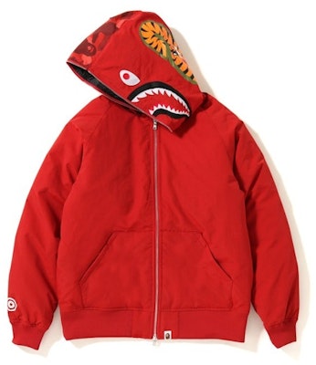 Bape Shark Hoodie Jaket Tebal Merah Camo Warna Order Bape Shark Hoodie Jaket Tebal Merah Camo Warna