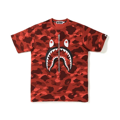 BAPE Color Camo Shark Red Short Sleeve T-Shirt Unisex 1F30-109-014