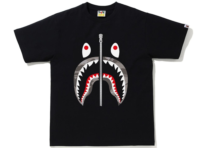 Buy BAPE Warna Camo Shark Tee Hitam/Kelabu