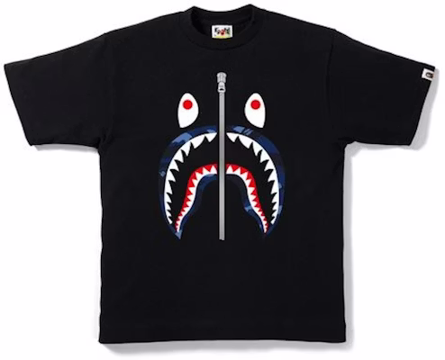 BAPE 彩色迷彩鯊魚 T恤 黑色/深藍色 Buy BAPE 彩色迷彩鯊魚 T恤 黑色/深藍色
