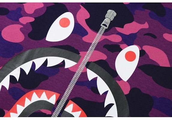 BAPE Color Camo Shark Tee Purple Lookbook BAPE Color Camo Shark Tee Purple