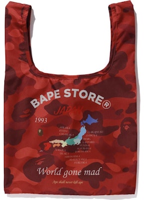 BAPE Color Camo Shopping Bag M Red Order BAPE Color Camo Shopping Bag M Red