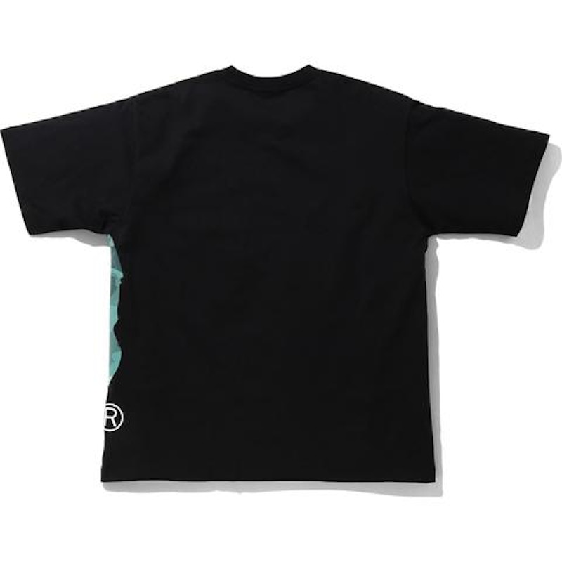 Order BAPE Kaos Santai Kepala Kera Besar Camo Warna Hitam/Hijau