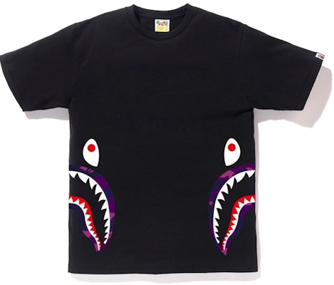 BAPE Color Camo Side Shark Tee Black/Purple Buy BAPE Color Camo Side Shark Tee Black/Purple