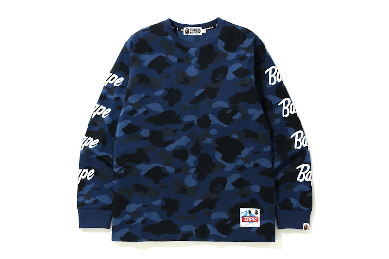 BAPE Color Camo Sleeve Logo L/S Tee Blue