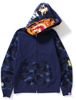BAPE Hoodie Zip Penuh Navy Corak Camo Harimau Buy BAPE Hoodie Zip Penuh Navy Corak Camo Harimau
