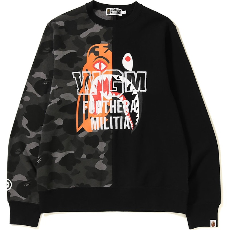 Buy ベイプ カラカモ タイガーシャーク クルーネック 黒
